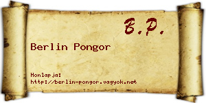 Berlin Pongor névjegykártya